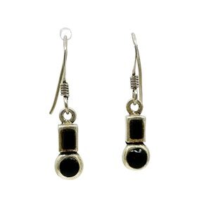 sterling silver onyx drop earrings - GM41